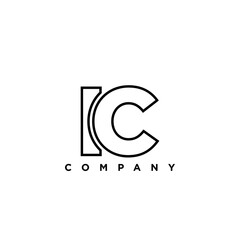 Fototapeta premium Letter I and C, IC logo design template. Minimal monogram initial based logotype.