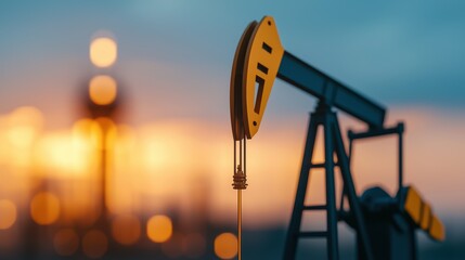 Struggling Oil Industry - Volatile Price Chart with Copy Space and Selective Focus in