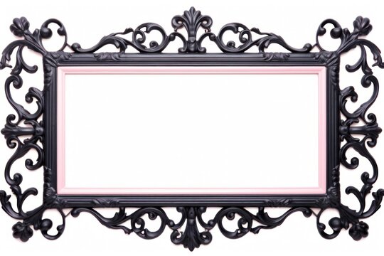 Black pink iron frame rectangle white background architecture.