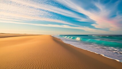 turquoise sea, paradise white sand beach and tourist boat