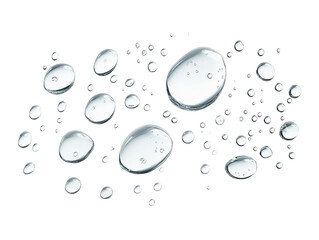 Abstract water drops  bubbles  transparent background  digital art  liquid  colorful  artistic  design
