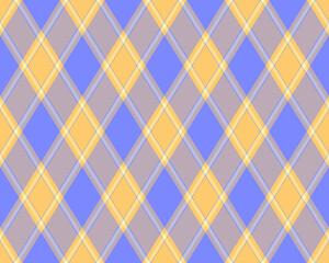 Argyle pattern of geometric rhombus. Harlequin check wallpaper design. Classic diamond shaped textile material for web background, print fabric clothing, sweater, wrapping paper, gift card, invitation