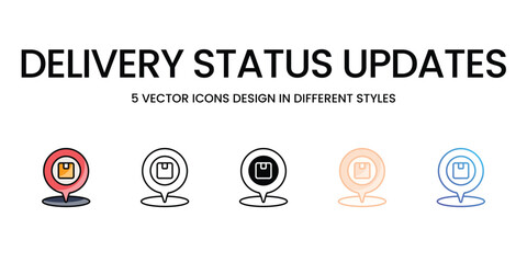 Delivery Status Updates vector icons set ready to use for web and mobile app