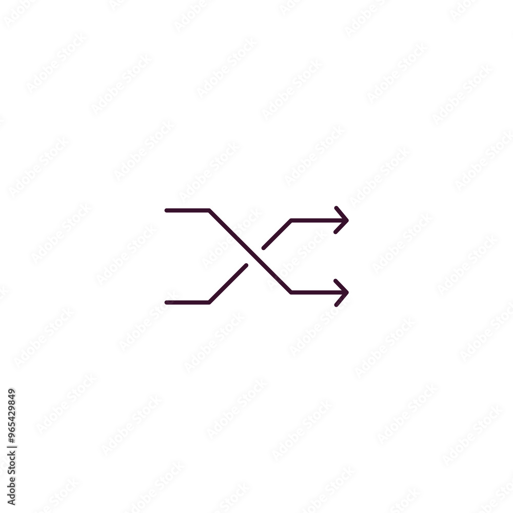 Poster random outline icon. linear vector from cryptocurrency concept. thin line random icon isolated on wh