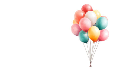 Colorful Balloons Floating Against Abstract Background