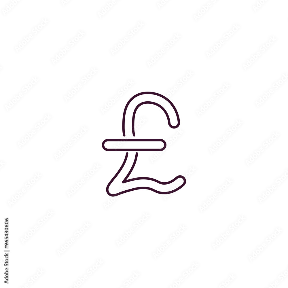 Aufkleber pound outline icon. linear vector from cryptocurrency concept. thin line pound icon isolated on whit