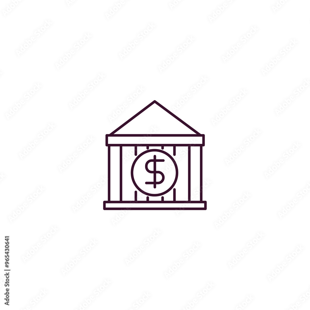 Poster banking outline icon. linear vector from cryptocurrency concept. thin line banking icon isolated on 