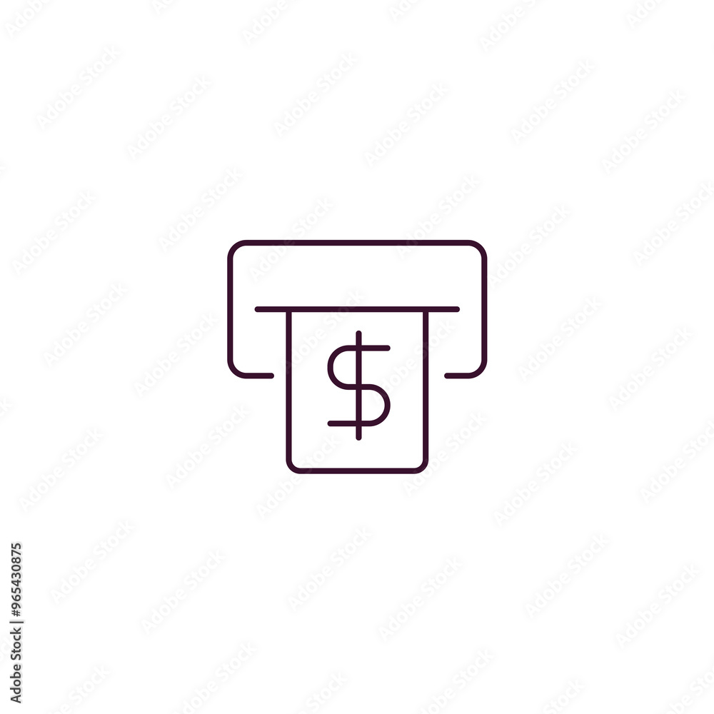 Poster withdraw outline icon. linear vector from cryptocurrency concept. thin line withdraw icon isolated o
