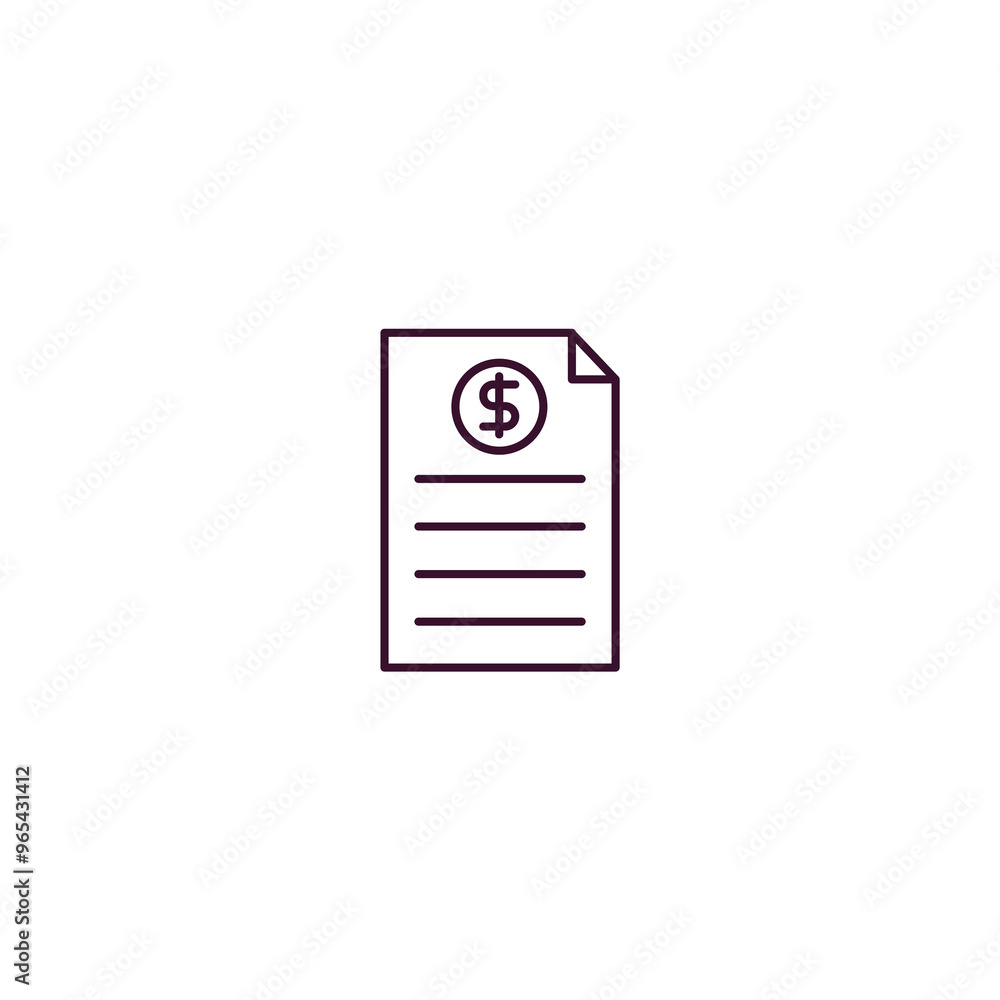 Poster invoice outline icon. linear vector from cryptocurrency concept. thin line invoice icon isolated on 