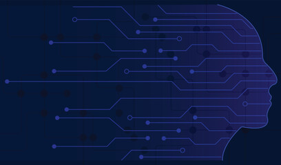 AI Artificial Intelligence and Machine Learning Background Concept, Big data innovation technology, Abstract background, AI Artificial Intelligence chipset on circuit board in futuristic concept