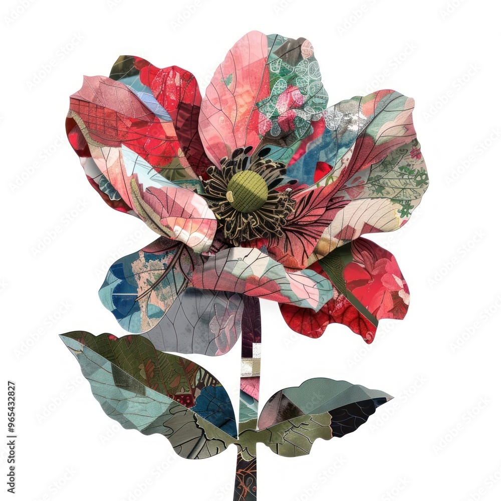 Canvas Prints Flower Collage Holly shaped shaped flower paper accessories.