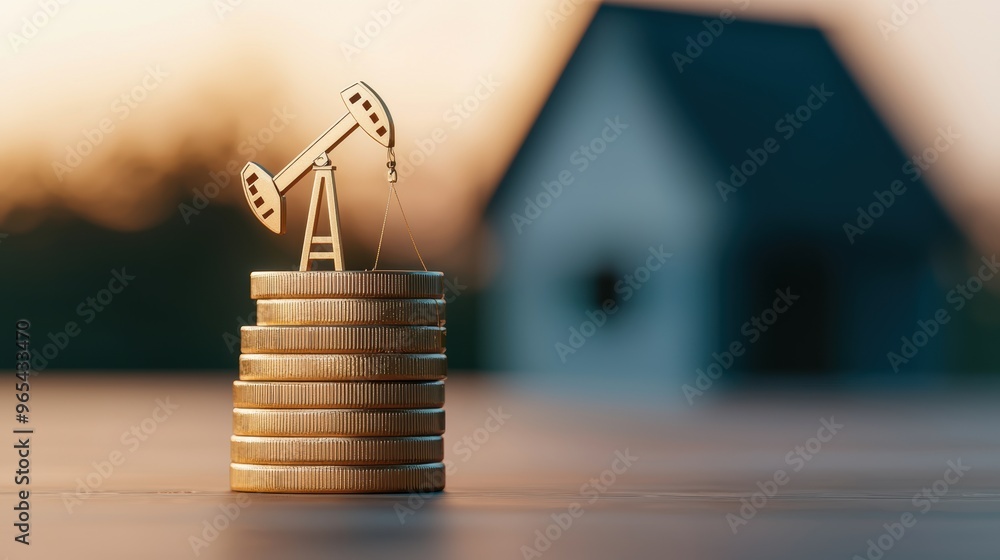 Poster digital collapse: dark oil price overview in volatile energy sector - with copy space and selective 