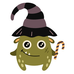 Halloween monster clipart. Cute monster clipart. Kids Halloween doodle. Spooky season. Hand drawn vector illustration.