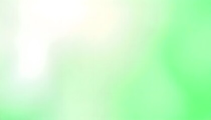 Fototapeta premium Soft gradient blur background that transitions from a pure white to a light green. The colors blend smoothly, creating a calming and serene atmosphere. 