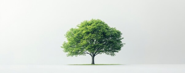 Lone tree on a minimalistic background, nature serenity and solitude concept