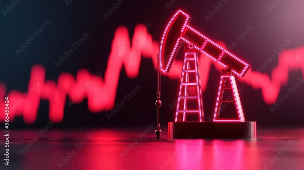 Poster futuristic augmented reality trading interface in energy sector volatility - with copy space