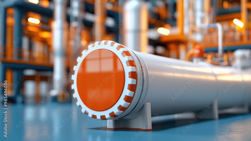 Poster dynamic pricing in fossil fuels oil refinery - with copy space and selective focus on foreground in