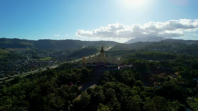 Aerial Views of Siger Tower of Lampung
