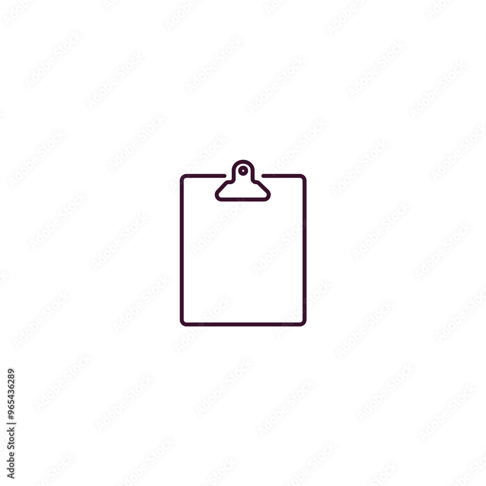 Poster clipboard outline icon. linear vector from delivery concept. thin line clipboard icon isolated on wh