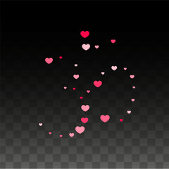 Hearts Random Falling Background. St. Valentine's Day pattern. Romantic Scattered Hearts Design Element. Vector Illustration. Cute Element of Design for Banners.