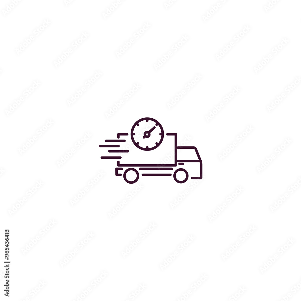 Poster fast delivery outline icon. linear vector from delivery concept. thin line fast delivery icon isolat
