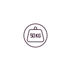 weight limit outline icon. Linear vector from delivery concept. Thin line weight limit icon isolated on white background
