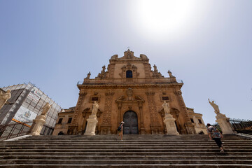 MODICA, ITALY, JUNE 23, 2023 - The Cathedral of San Peter Apostle in Modica, province of Ragusa,...