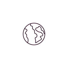 planet earth outline icon. Linear vector from delivery concept. Thin line planet earth icon isolated on white background