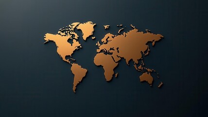 Fototapeta na wymiar World map with golden lines, global business connections, sleek design, 3D illustration