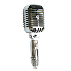 Fototapeta premium a vintage silver microphone clip art on transparent background