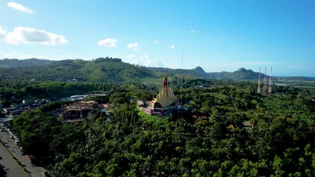 Aerial Views of Siger Tower of Lampung