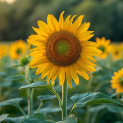 Obraz premium Stunning Sunflower Portrait in 8K