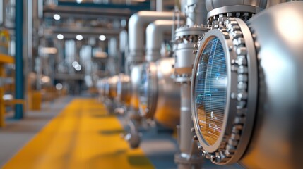 Futuristic Oil Refinery Holographic Supply Chain Analysis in with Advanced Technology Industrial Setting