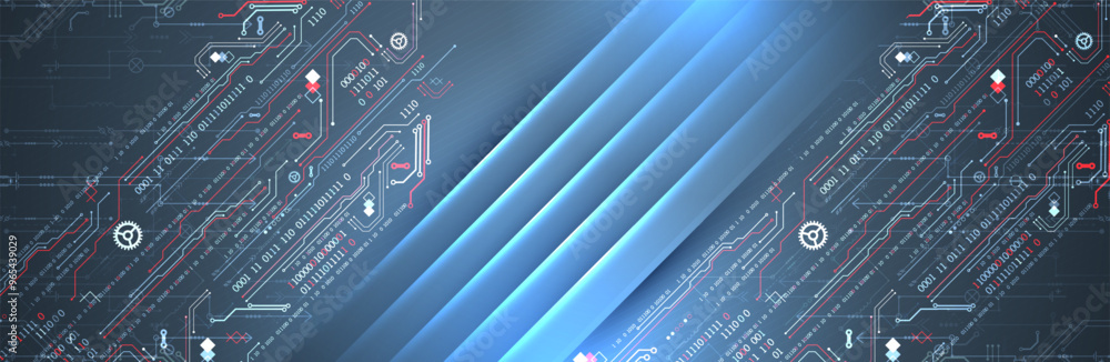 Aufkleber abstract technology concept. computer code background. hand drawn vector illustration.