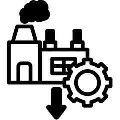 Reduced Industrial Output Icon
