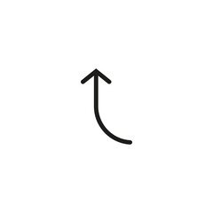 Thin semi circle arrow. Vector illustration. Semicircular rounded curved arrow.