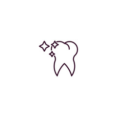 tooth whitening outline icon. Linear vector from dentist concept. Thin line tooth whitening icon isolated on white background