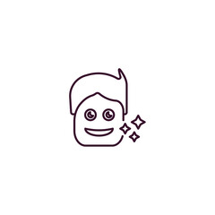 healthy boy outline icon. Linear vector from dentist concept. Thin line healthy boy icon isolated on white background