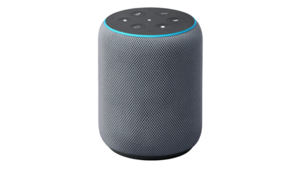 Smart Speaker With Mic and Buttons Isolated on White