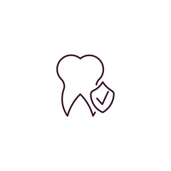 healthy tooth outline icon. Linear vector from dentist concept. Thin line healthy tooth icon isolated on white background