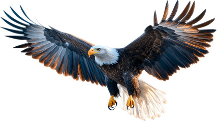 Obraz premium Bald Eagle with Wings Spread in Flight with Glitch Effect