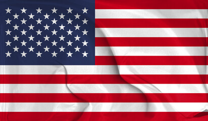 An up close view of United States flag flying textures