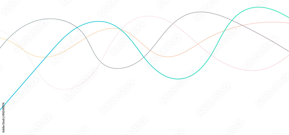 Poster abstract random colorful line pencil art abstract vector background. curve wave seamless pattern. li