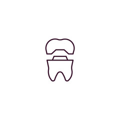 molar crown outline icon. Linear vector from dentist concept. Thin line molar crown icon isolated on white background