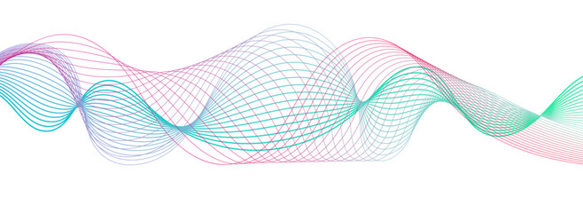 Dynamic gradient colorful flowing wave design element. Abstract wavy lines gradient vector line blend element.	
