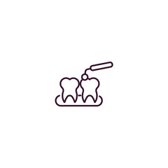 interproximal outline icon. Linear vector from dentist concept. Thin line interproximal icon isolated on white background