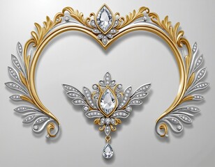 set of abstract luxury, royal golden, silver company logo icon  design