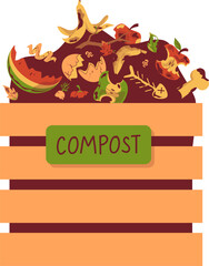 Compost Illustration. Food waste for composting.
