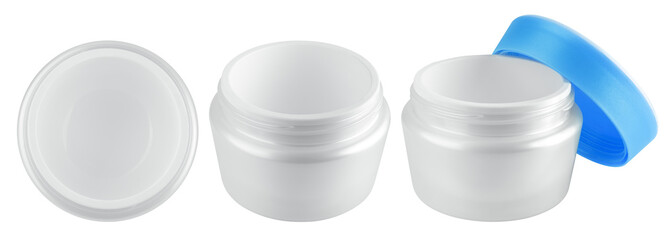 cosmetic Cream jar, isolated on white background, full depth of field
