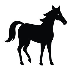 Elegant Horse Silhouette in Black.